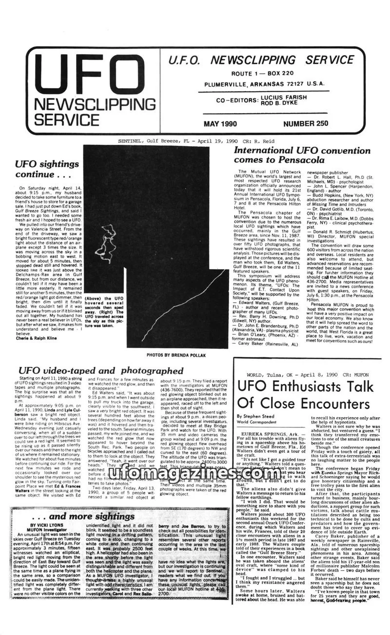 Cover of U.F.O. NEWSCLIPPING SERVICE issue NUMBER 250: U.F.O. NEWSCLIPPING SERVICE