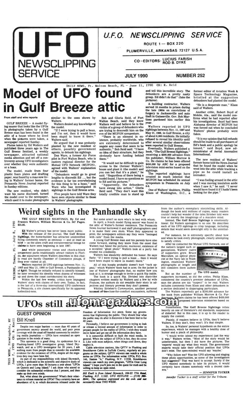 Cover of UFO Newsclipping Service - 1990 07 - no 252