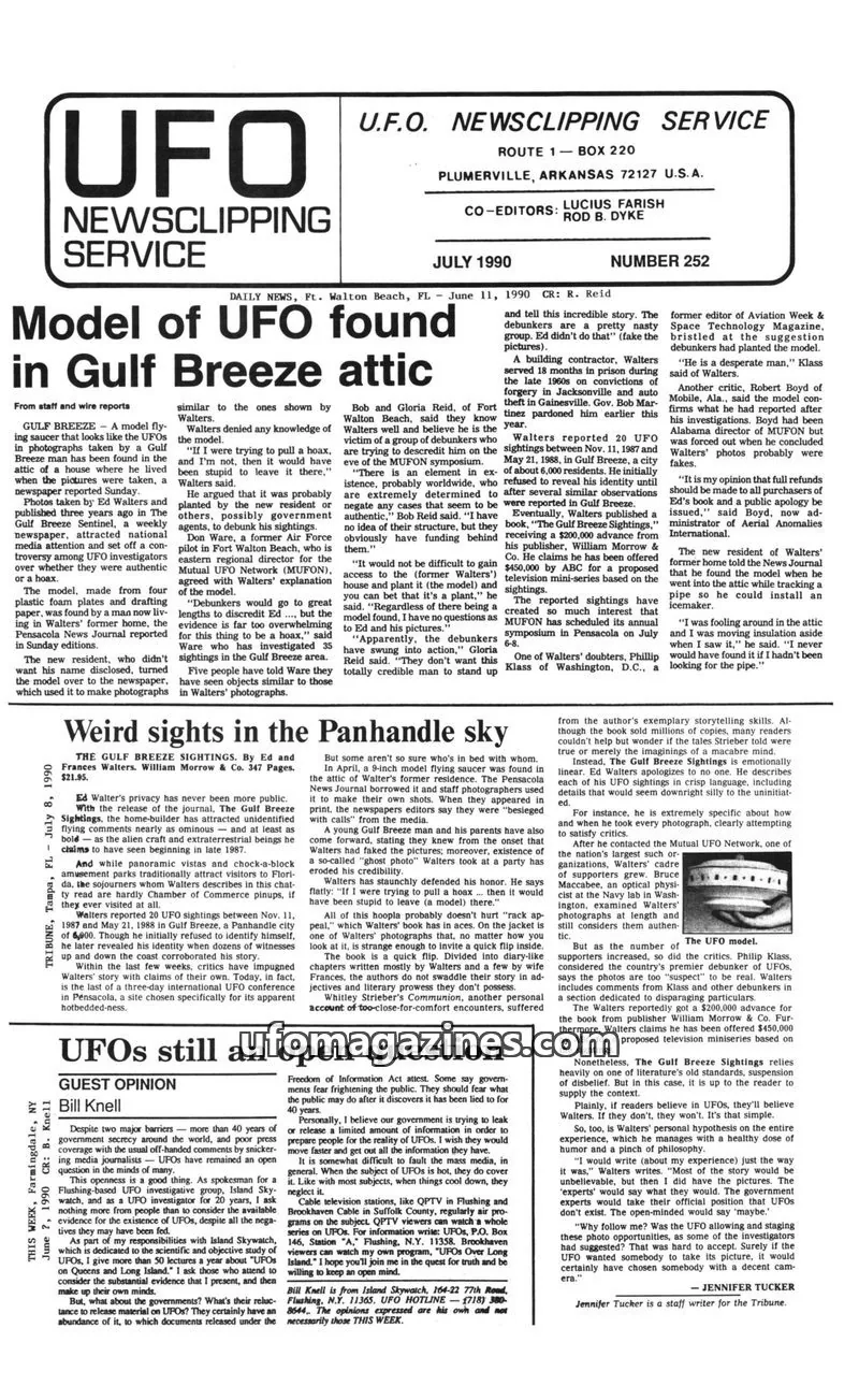 Cover of U.F.O. NEWSCLIPPING SERVICE issue 252: UFO NEWSCLIPPING SERVICE