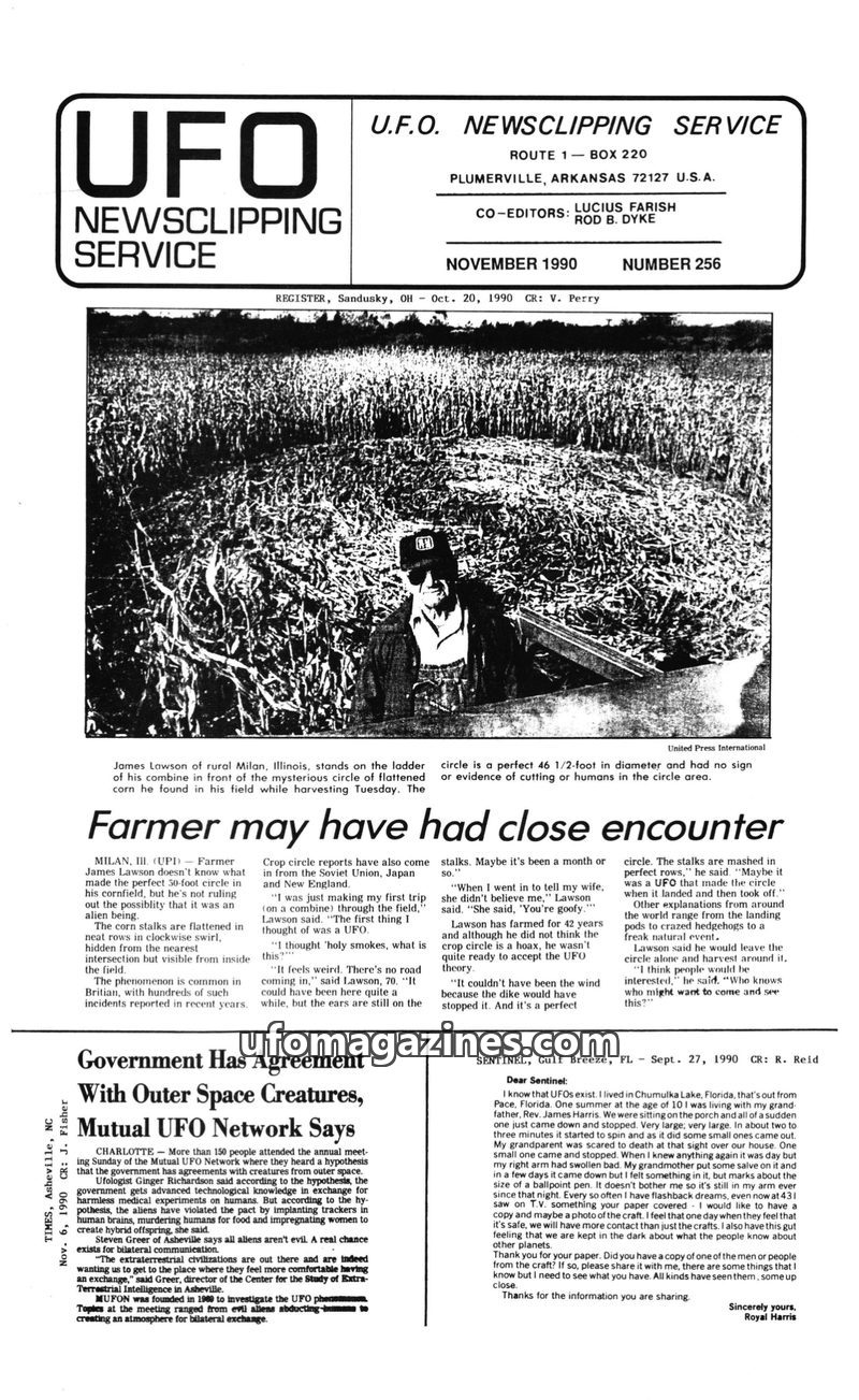 Cover of UFO Newsclipping Service - 1990 11 - no 256
