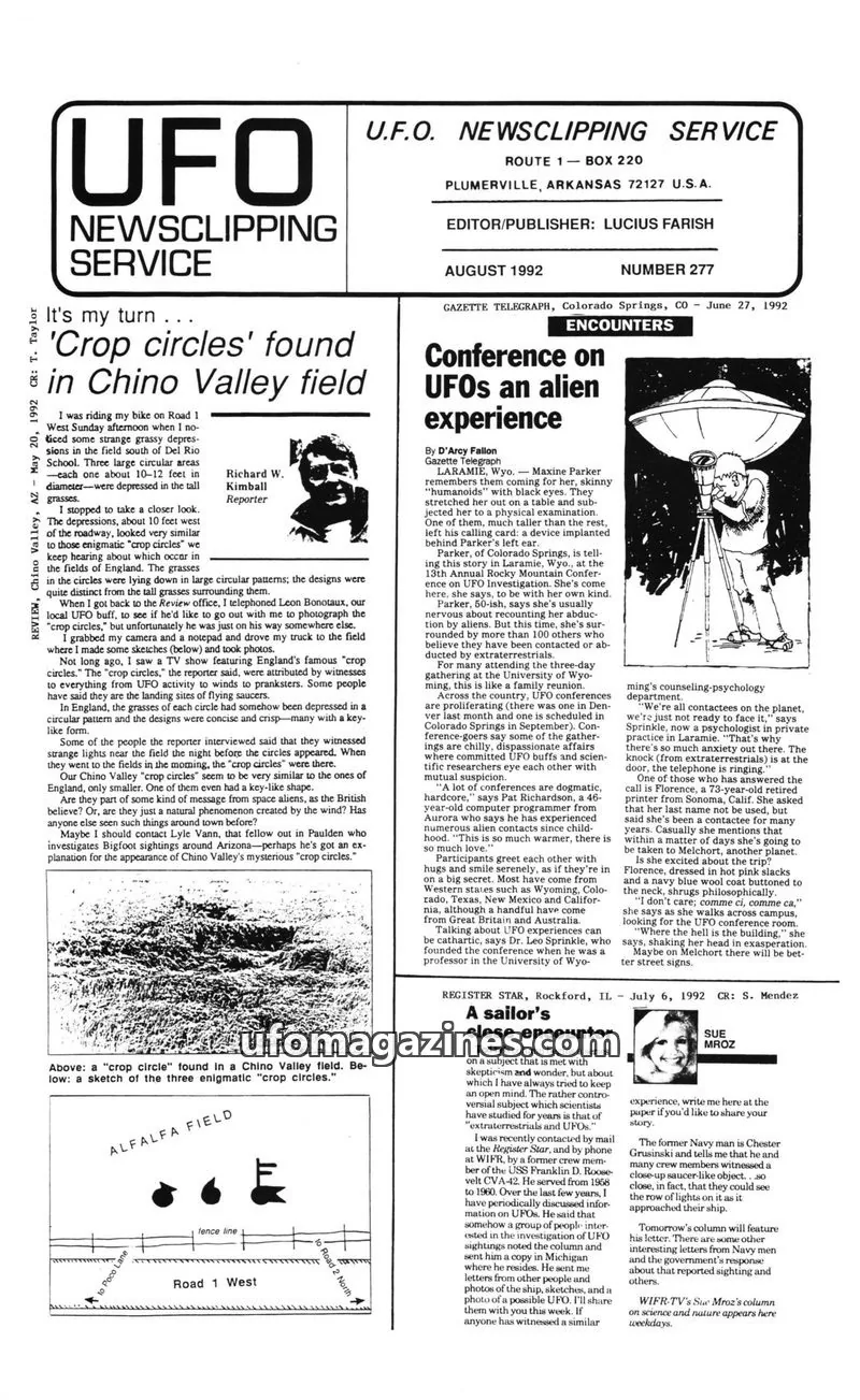 Cover of U.F.O. NEWSCLIPPING SERVICE issue NUMBER 277: UFO NEWSCLIPPING SERVICE