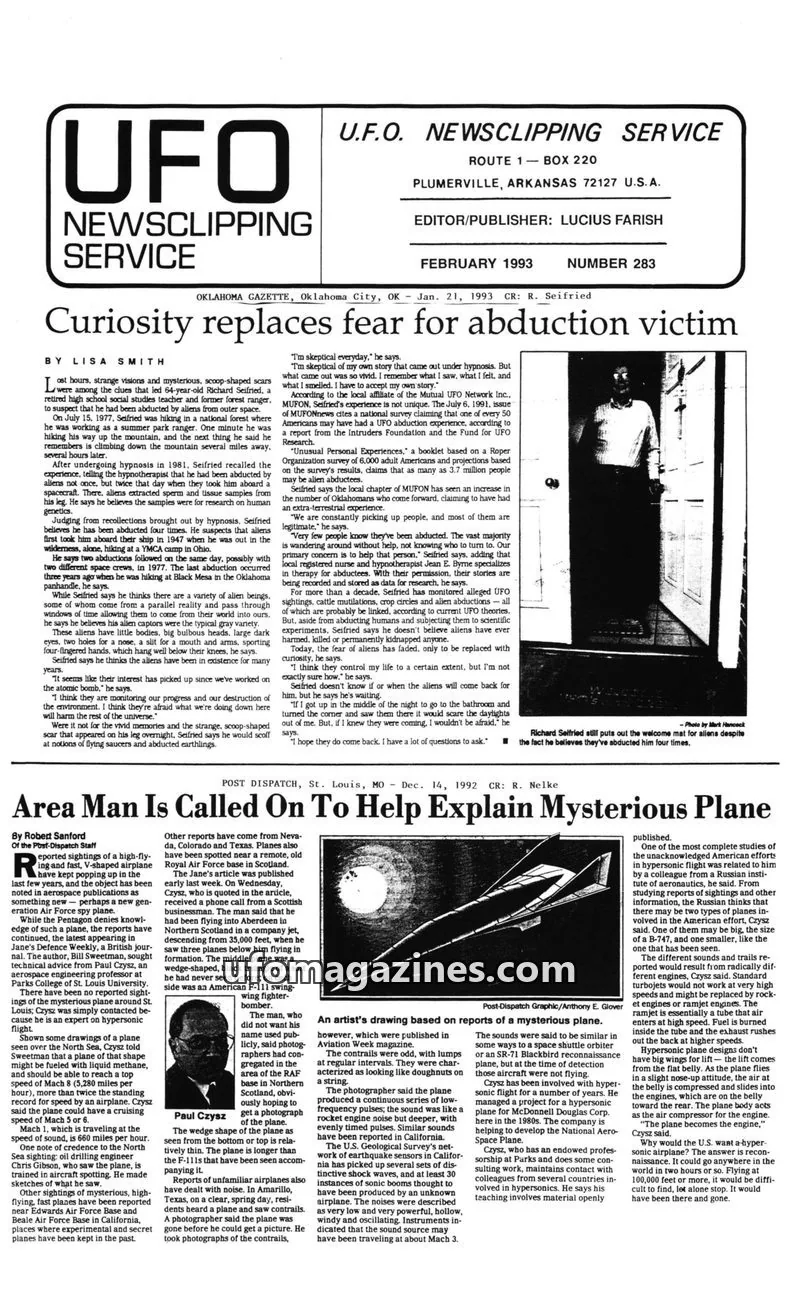Cover of U.F.O. NEWSCLIPPING SERVICE issue 283: U.F.O. NEWSCLIPPING SERVICE