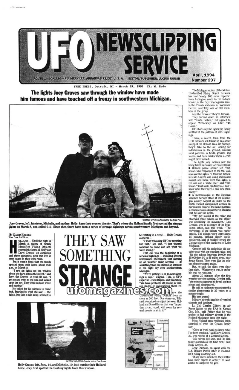 Cover of FREE PRESS issue Number 297: UFO NEWSCLIPPING SERVICE