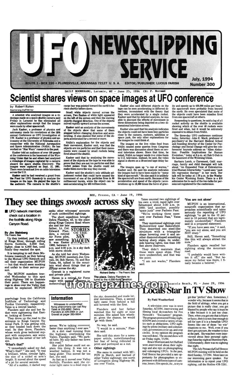 Cover of UFO Newsclipping Service issue Number 300: UFO NEWSCLIPPING SERVICE