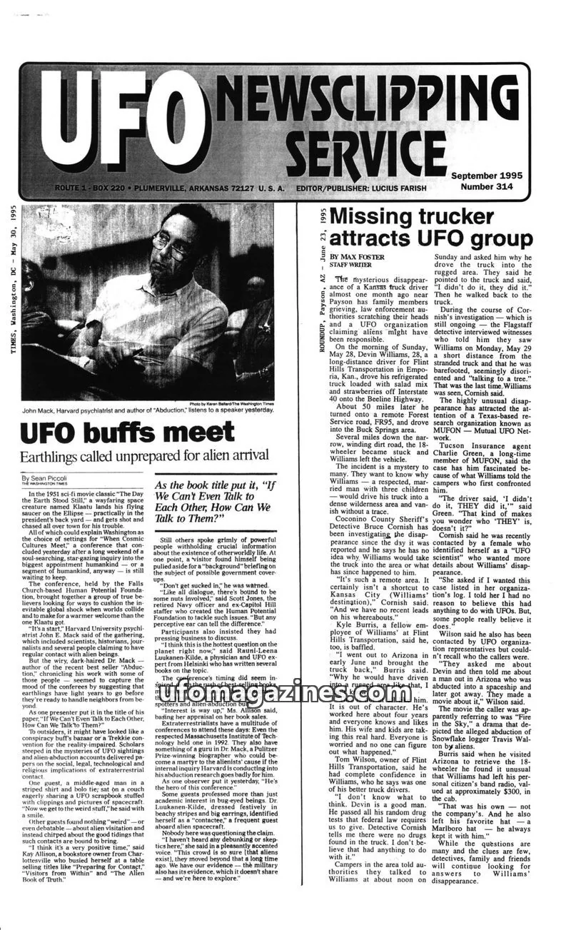 Cover of UFO Newsclipping Service issue Number 314: UFO NEWSCLIPPING SERVICE