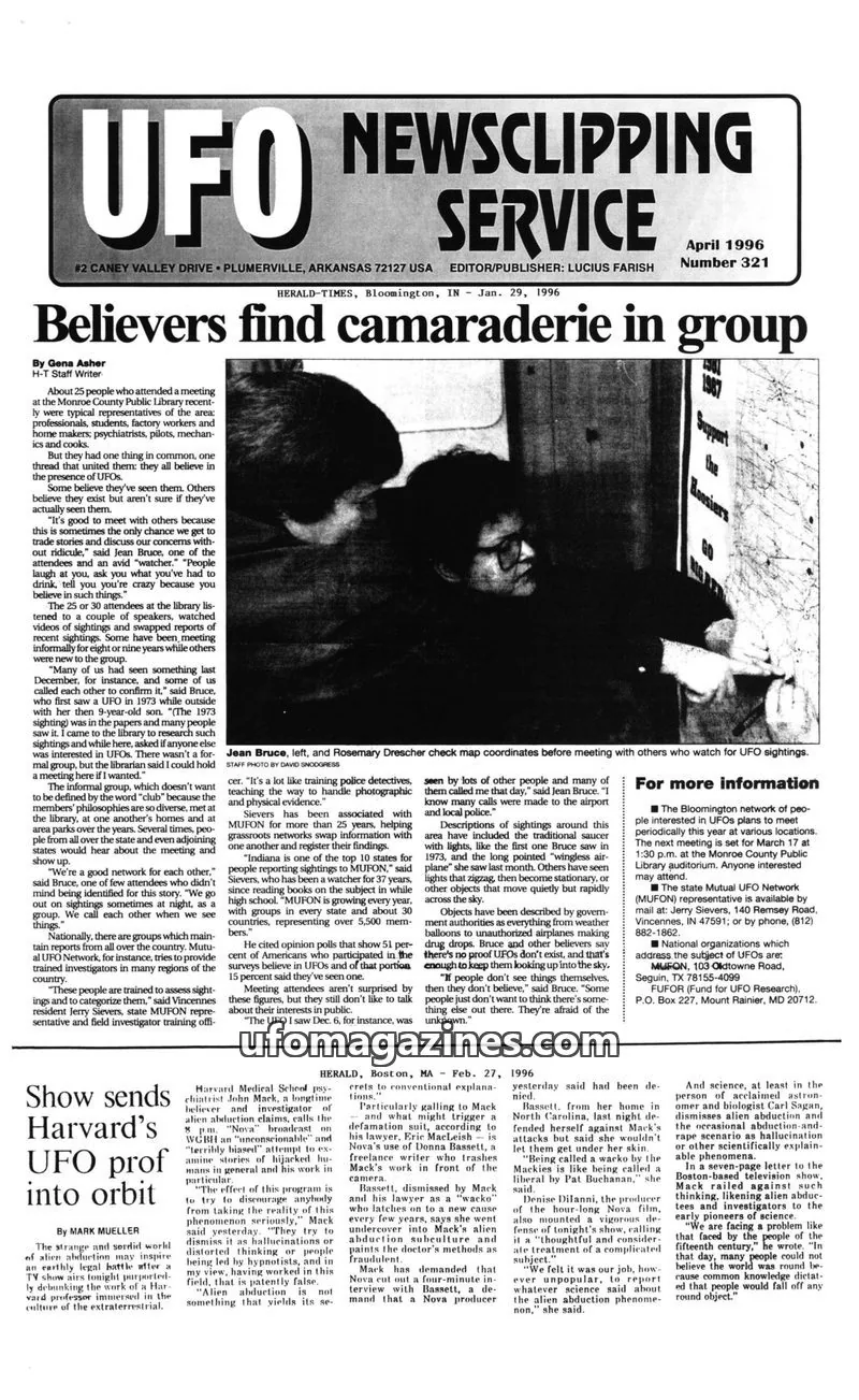 Cover of UFO Newsclipping Service issue Number 321: UFO NEWSCLIPPING SERVICE