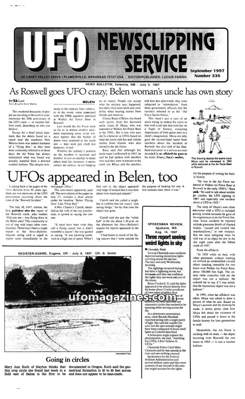 Cover of UFO Newsclipping Service - 1997 09 - no 338
