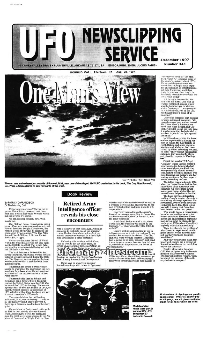 Cover of UFO Newsclipping Service issue 341: UFO NEWSCLIPPING SERVICE
