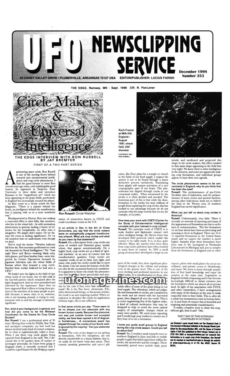 Cover of UFO Newsclipping Service issue Number 353: UFO NEWSCLIPPING SERVICE