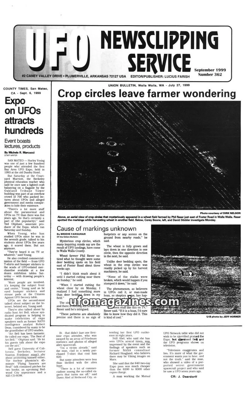 Cover of UFO Newsclipping Service issue Number 362: UFO NEWSCLIPPING SERVICE