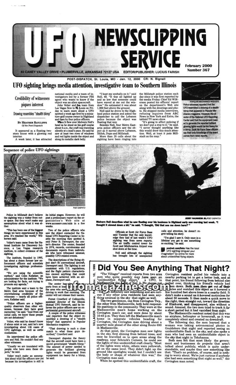 Cover of UFO Newsclipping Service issue Number 367: UFO NEWSCLIPPING SERVICE