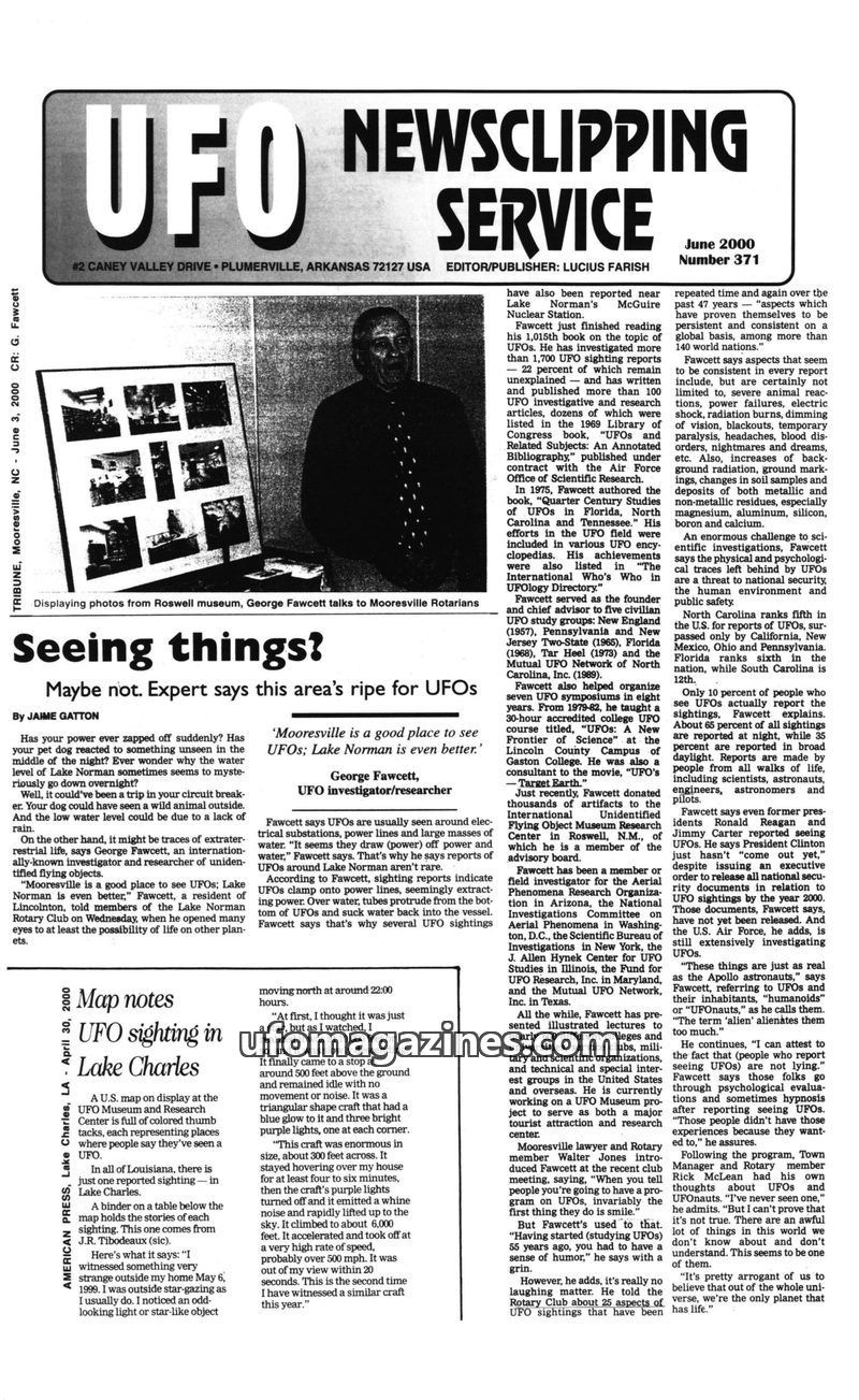 Cover of UFO Newsclipping Service - 2000 06 - no 371