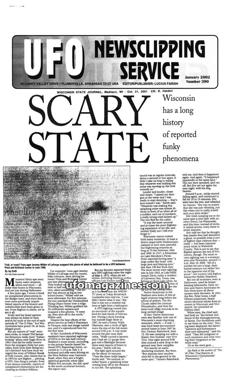 Cover of UFO Newsclipping Service issue 390: UFO NEWSCLIPPING SERVICE