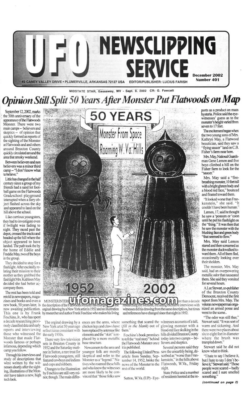 Cover of UFO Newsclipping Service issue 401: UFO Newsclipping Service