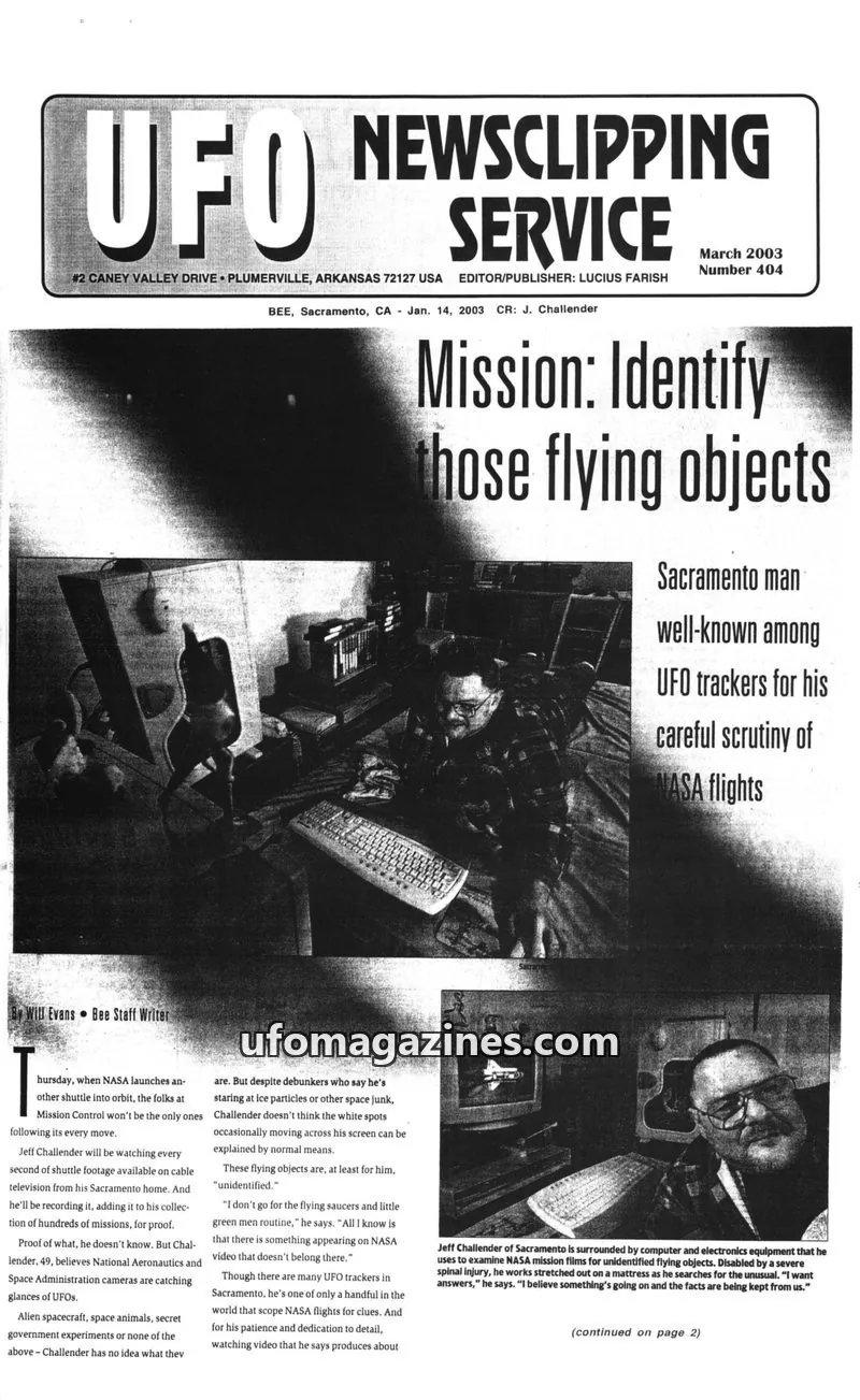 Cover of UFO Newsclipping Service issue Number 404: UFO NEWSCLIPPING SERVICE