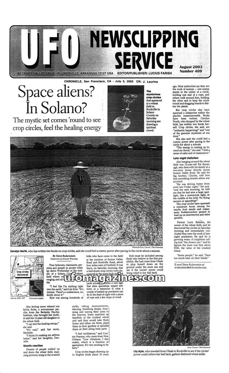 Cover of UFO Newsclipping Service - 2003 08 - no 409