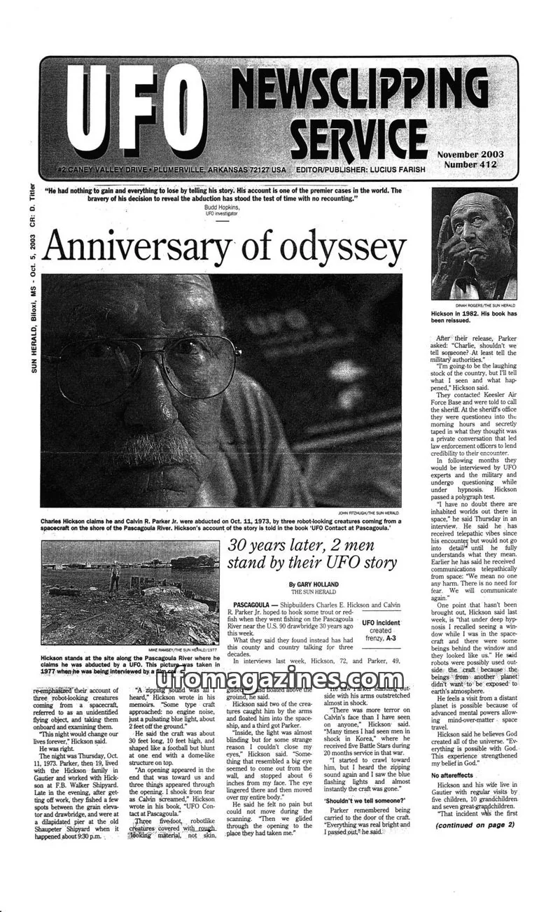 Cover of UFO Newsclipping Service issue 412: UFO NEWSCLIPPING SERVICE