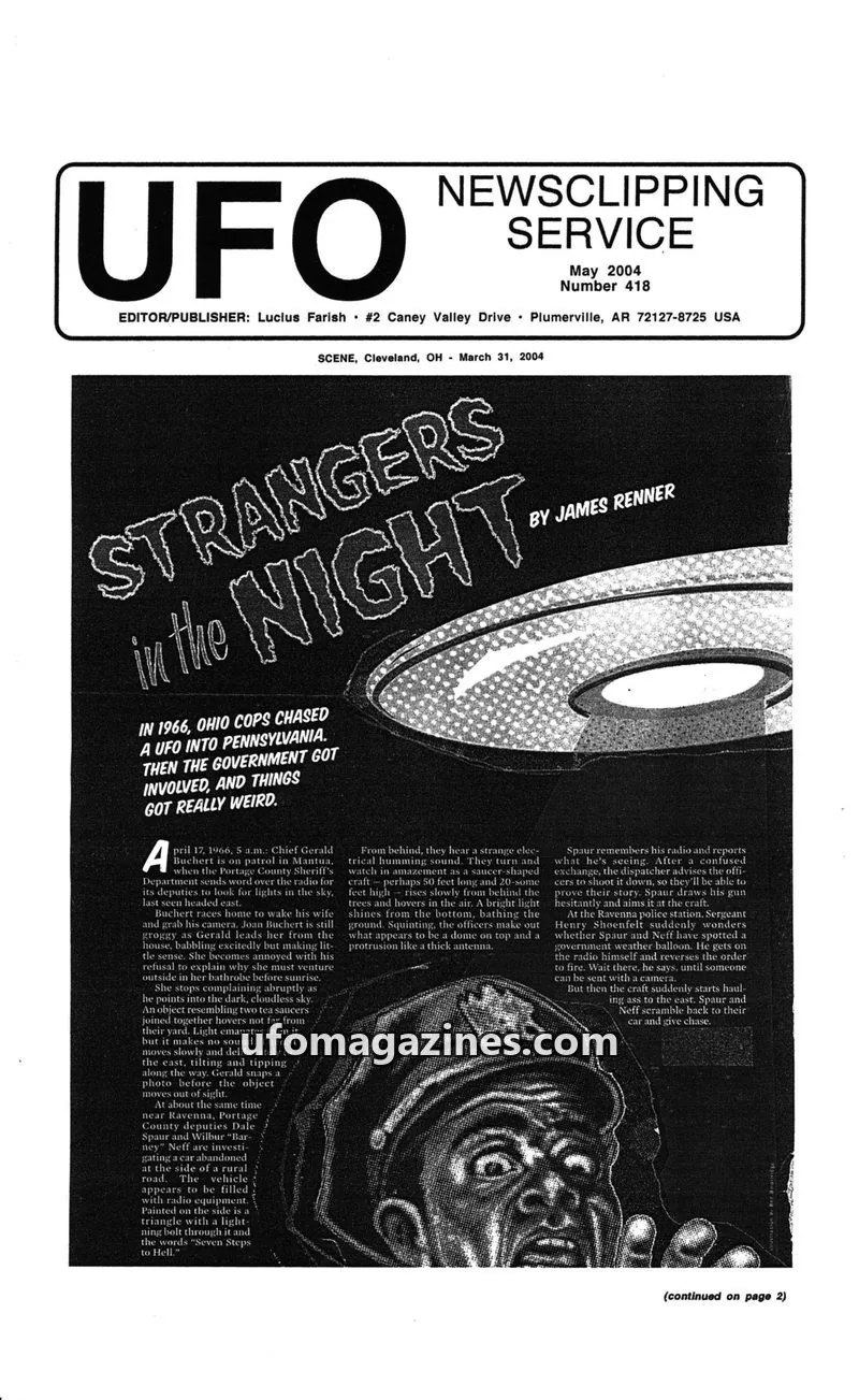 Cover of UFO Newsclipping Service issue 418: UFO NEWSCLIPPING SERVICE
