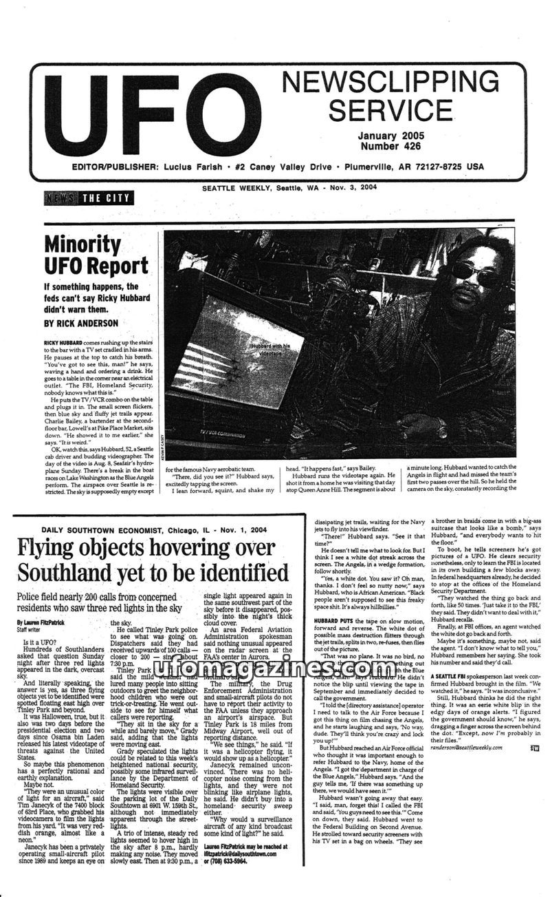 Cover of UFO Newsclipping Service - 2005 01 - no 426