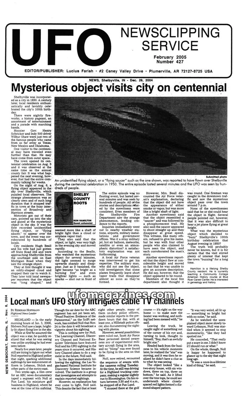 Cover of UFO NEWSCLIPPING SERVICE issue 427: UFO