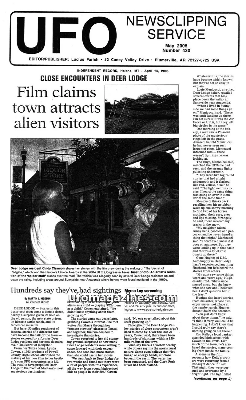 Cover of UFO Newsclipping Service issue Number 430: UFO