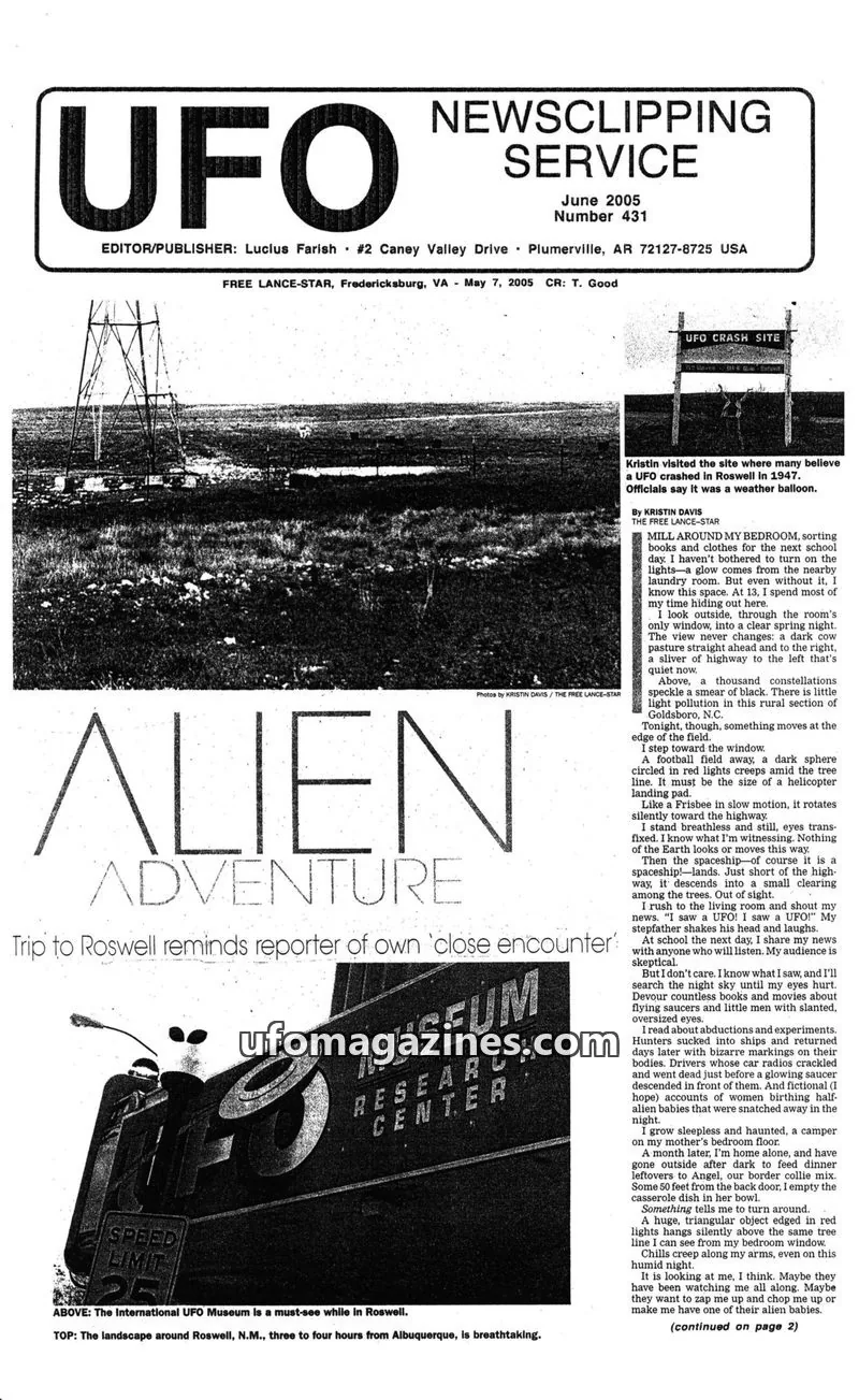 Cover of UFO Newsclipping Service issue 431: UFO NEWSCLIPPING SERVICE