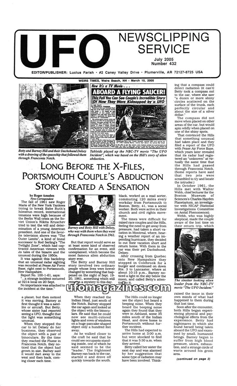 Cover of UFO Newsclipping Service issue Number 432: UFO NEWSCLIPPING SERVICE
