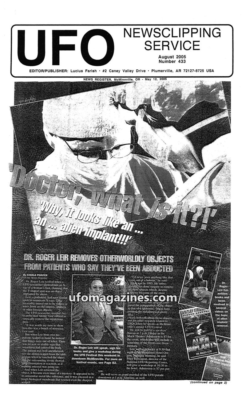 Cover of UFO Newsclipping Service - 2005 08 - no 433