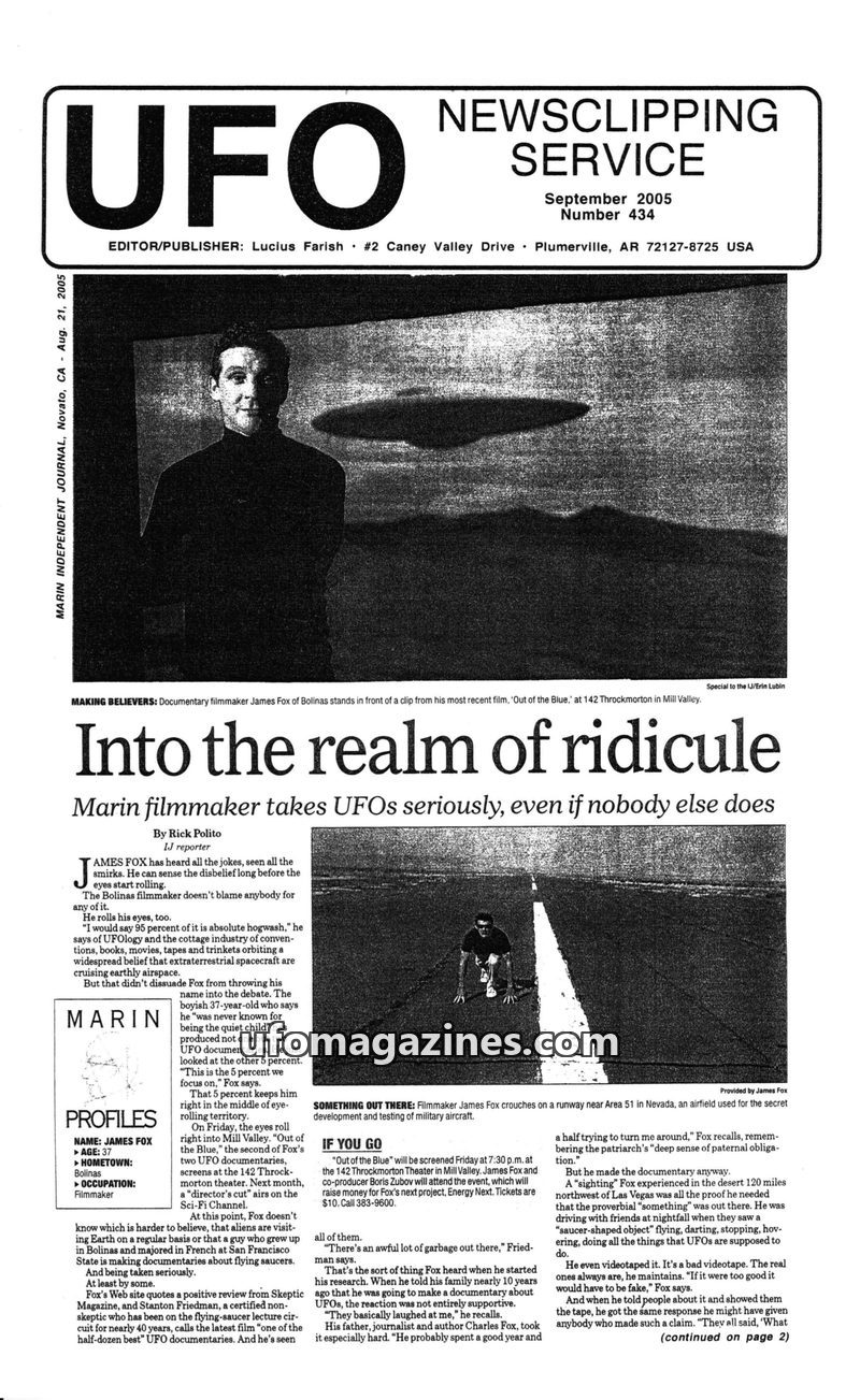 Cover of UFO Newsclipping Service - 2005 09 - no 434