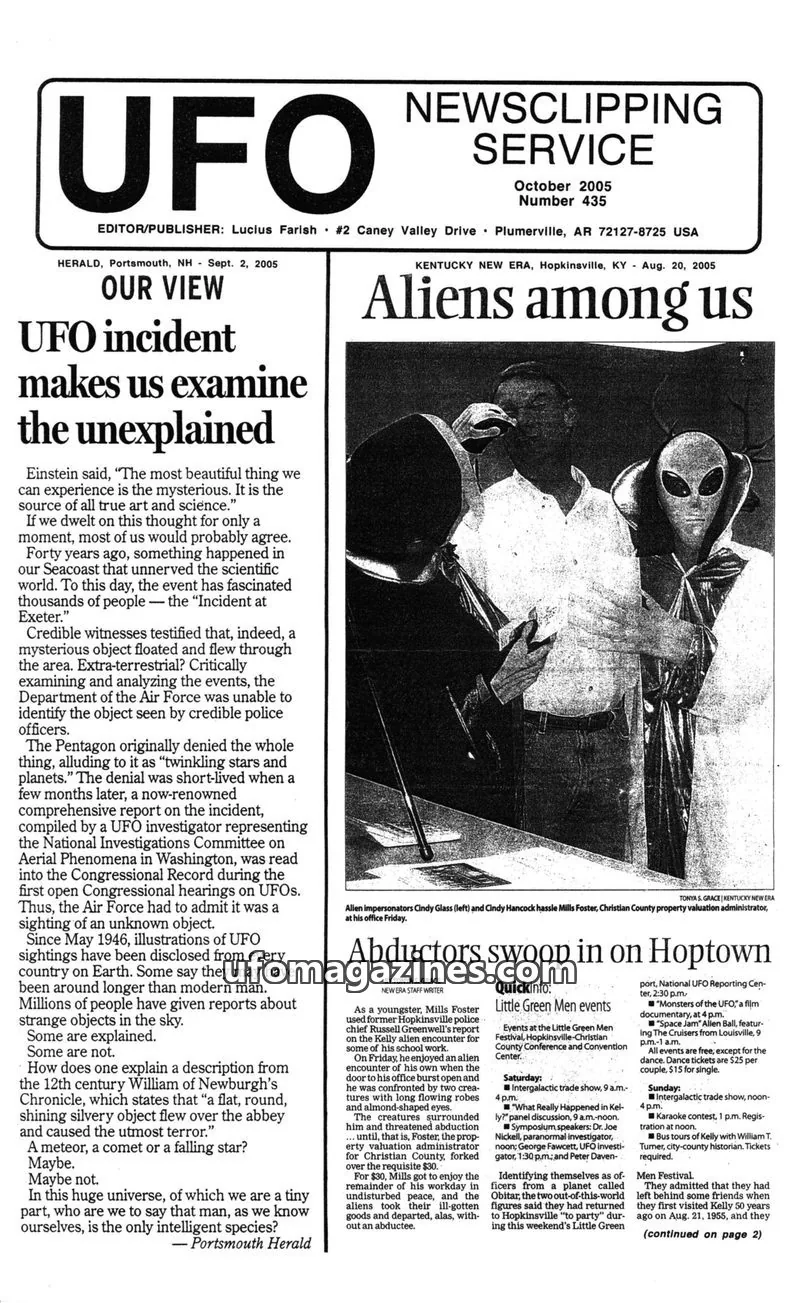 Cover of UFO Newsclipping Service issue Number 435: UFO