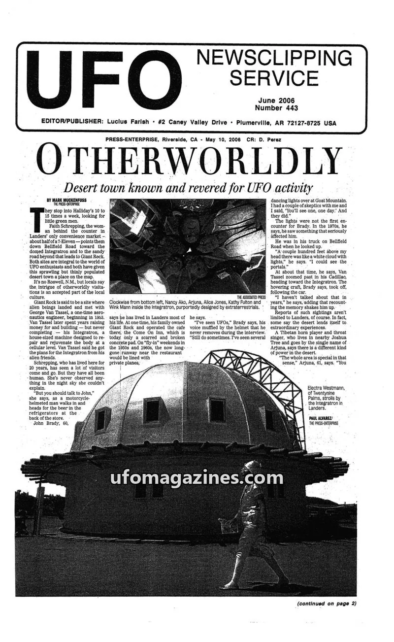 Cover of UFO Newsclipping Service issue 443: UFO NEWSCLIPPING SERVICE