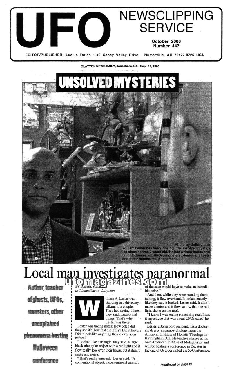 Cover of UFO Newsclipping Service - 2006 10 - no 447