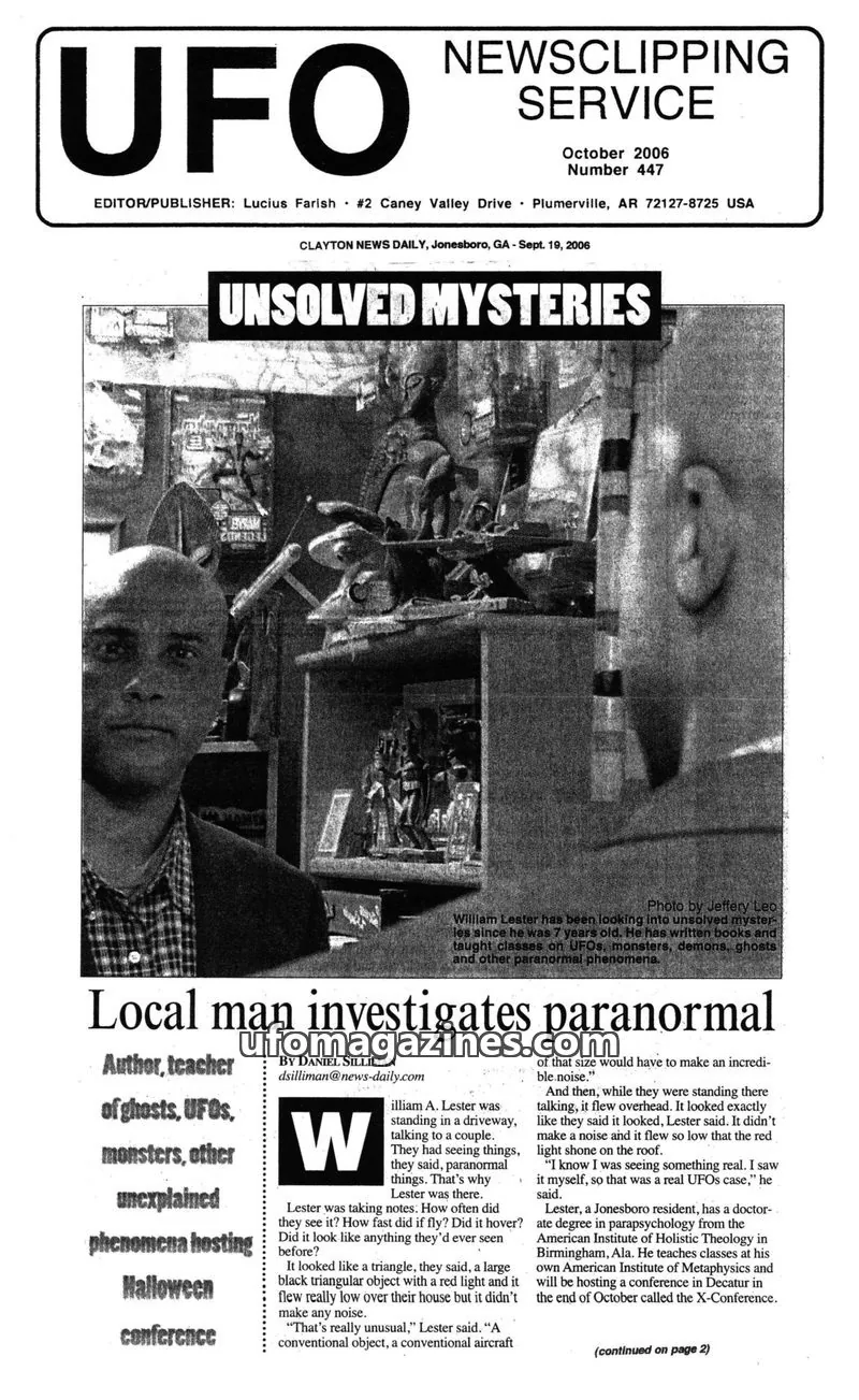 Cover of UFO Newsclipping Service issue 447: UFO