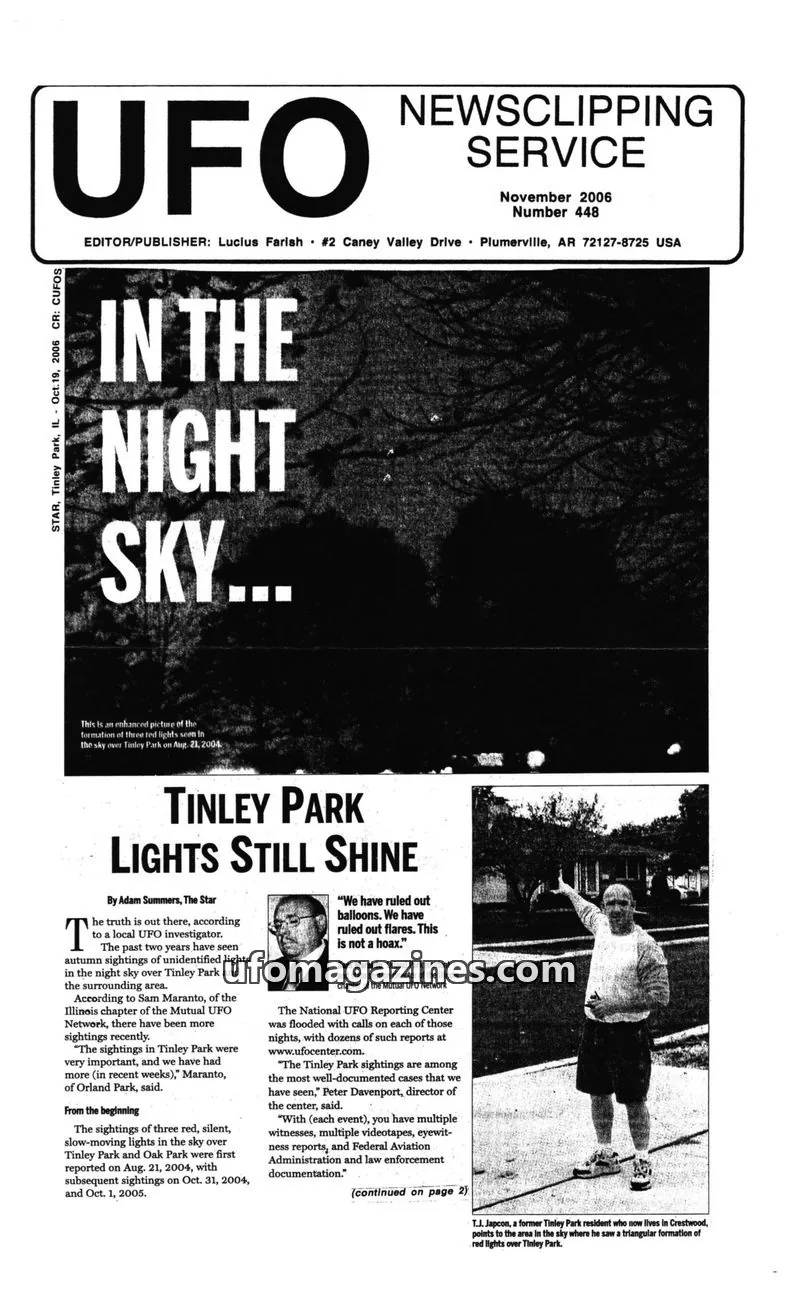 Cover of UFO Newsclipping Service issue 448: UFO NEWSCLIPPING SERVICE