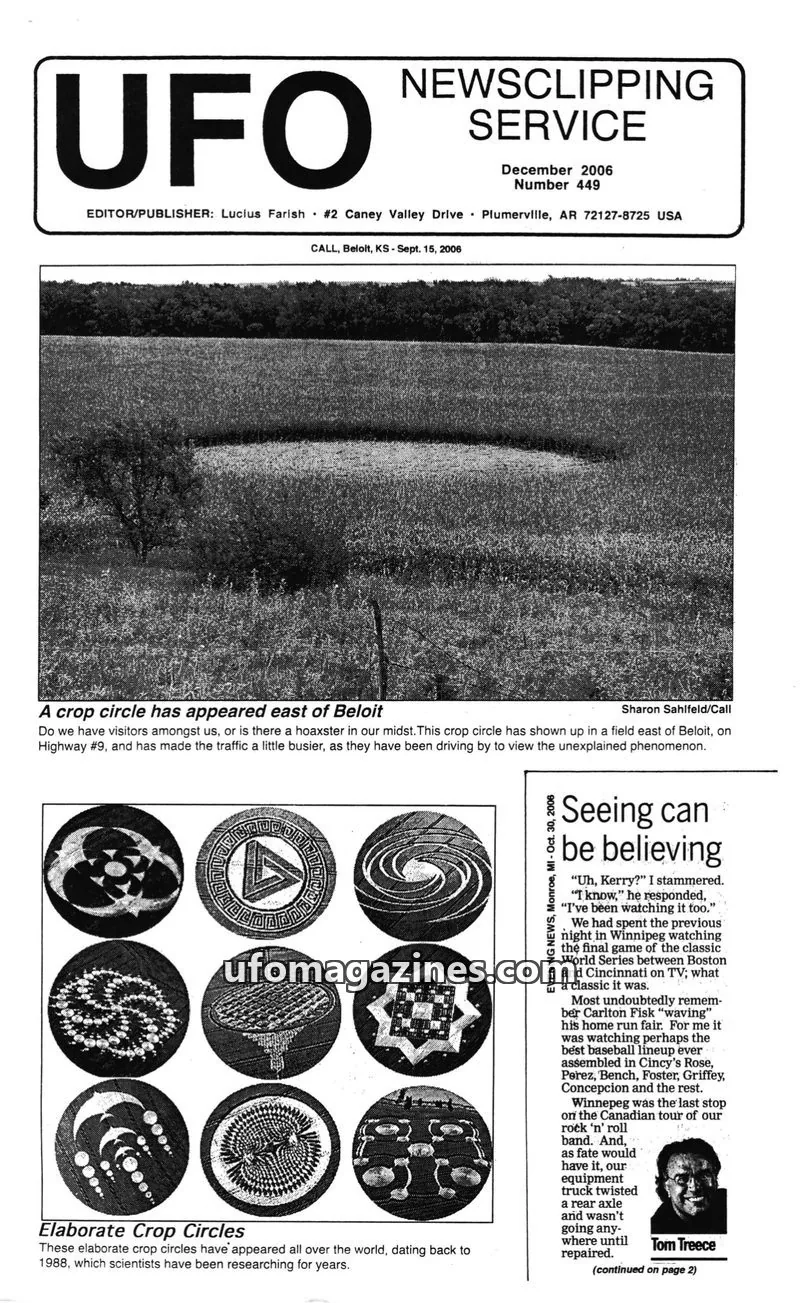 Cover of UFO Newsclipping Service issue Number 449: UFO NEWSCLIPPING SERVICE