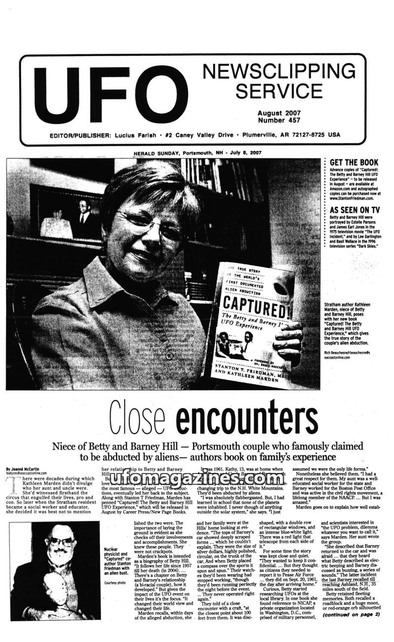 Cover of UFO Newsclipping Service - 2007 08 - no 457