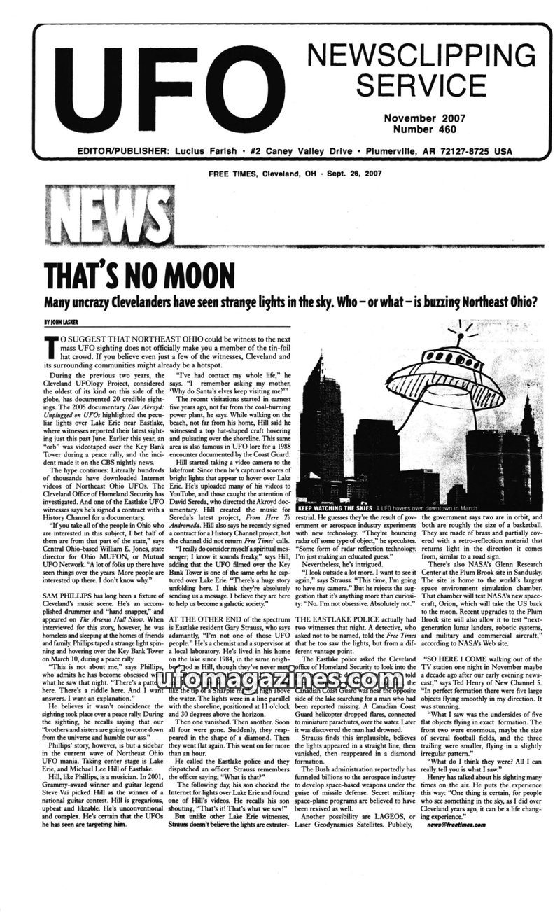 Cover of UFO Newsclipping Service - 2007 11 - no 460