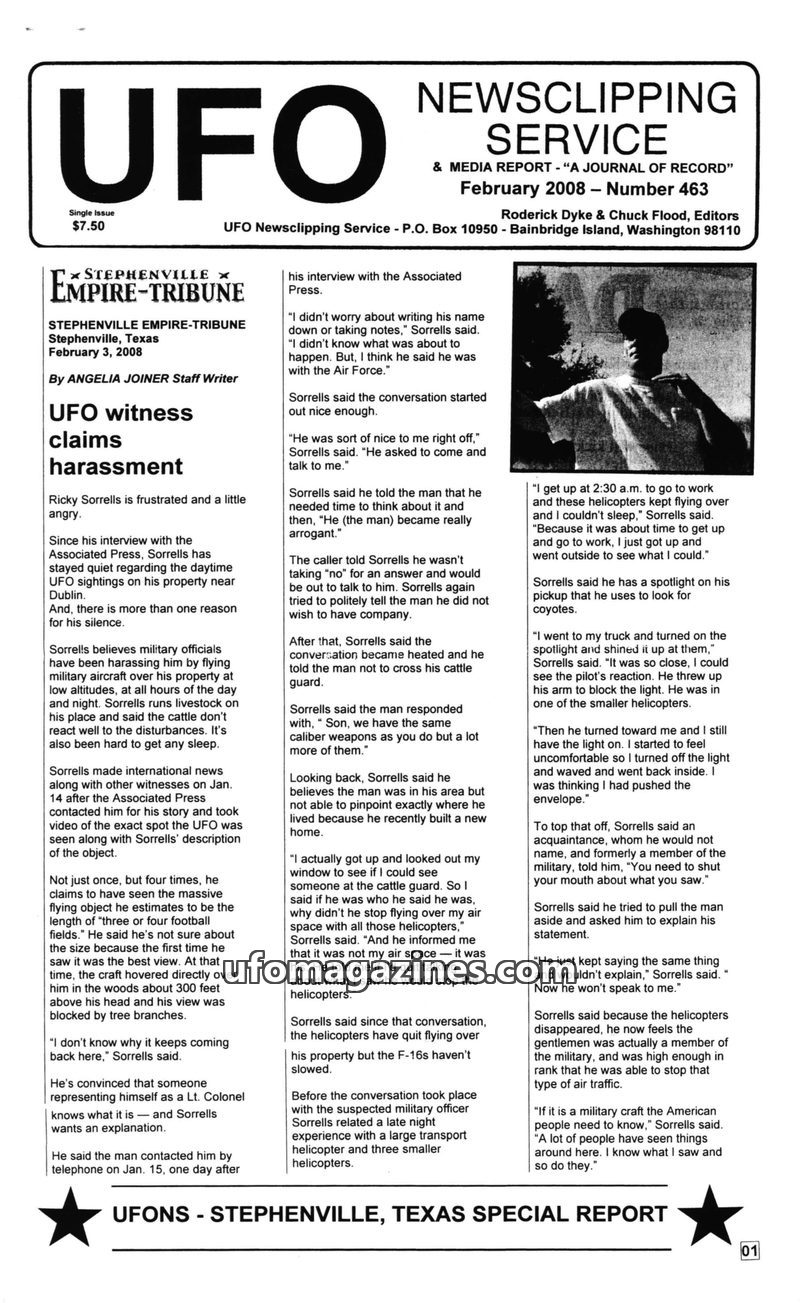 Cover of UFO Newsclipping Service - 2008 02 - no 463