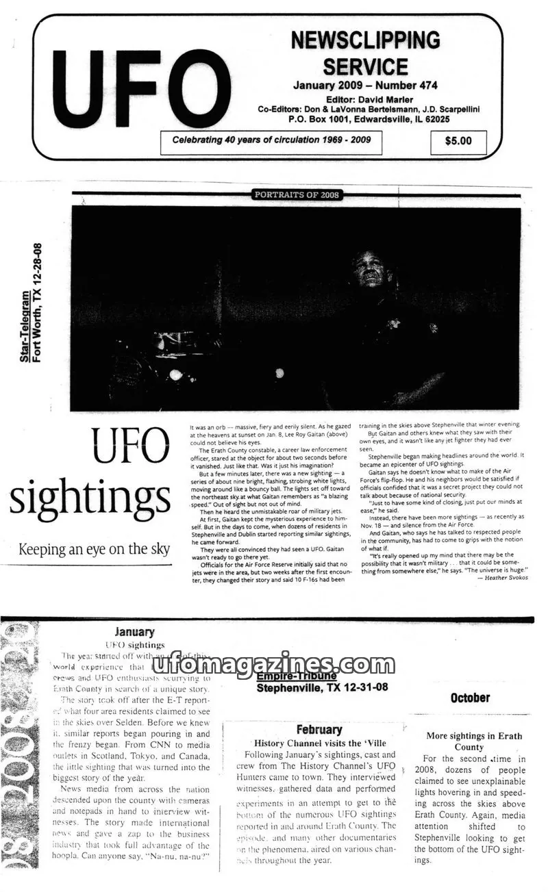 Cover of NEWSCLIPPING SERVICE issue Number 474: UFO