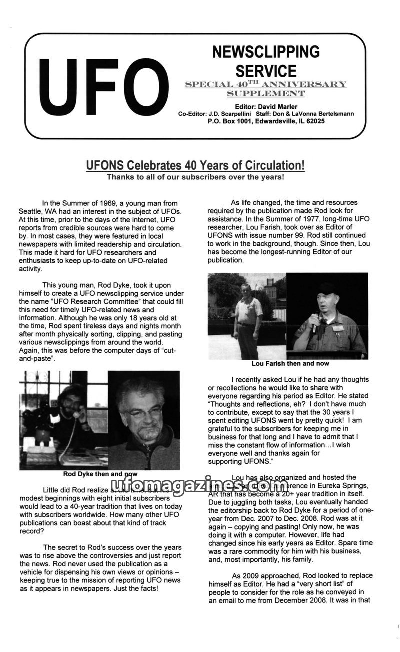 Cover of UFO Newsclipping Service - 2009 09 - no 482