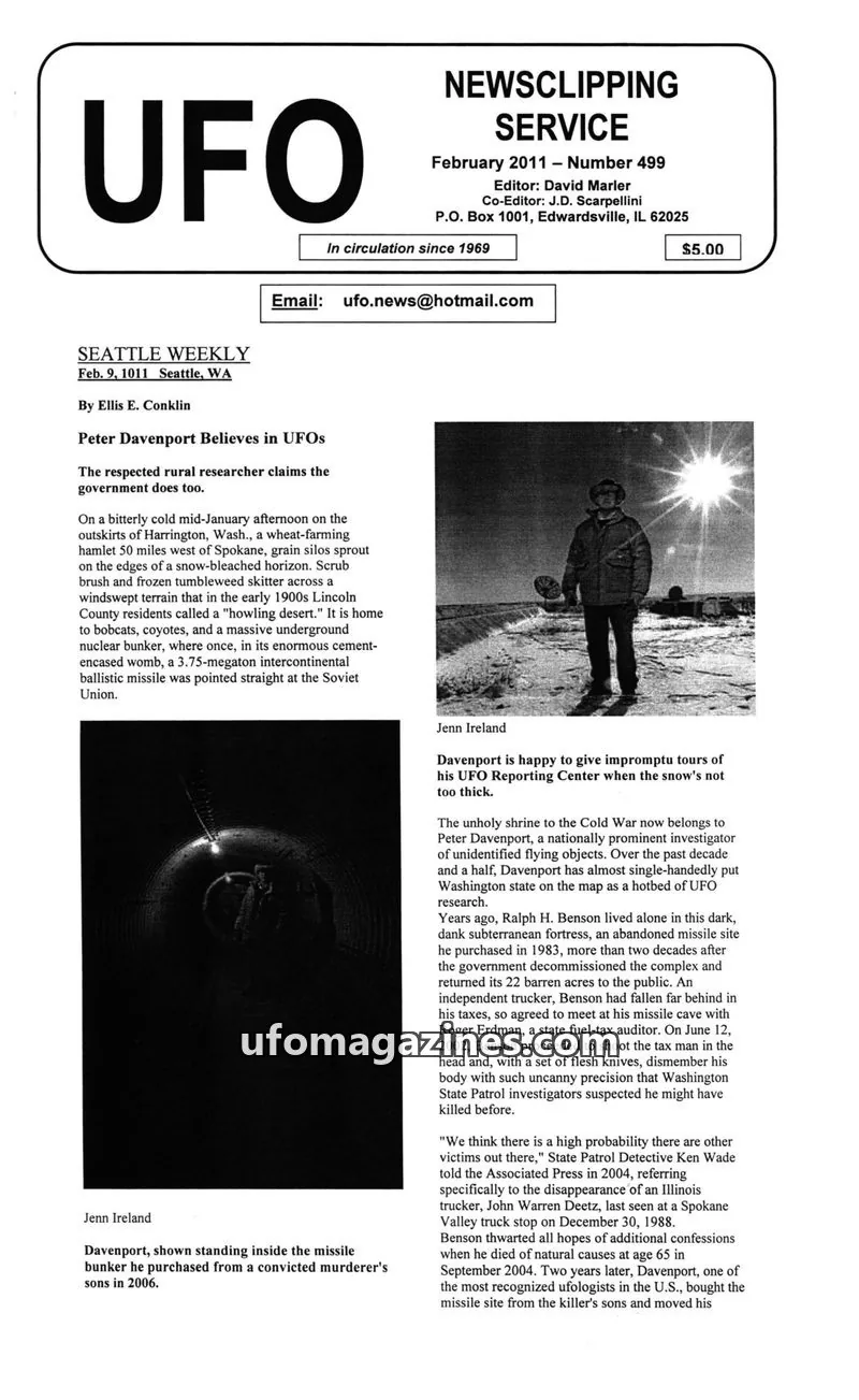 Cover of UFO NEWSCLIPPING SERVICE issue Number 499: UFO NEWSCLIPPING SERVICE