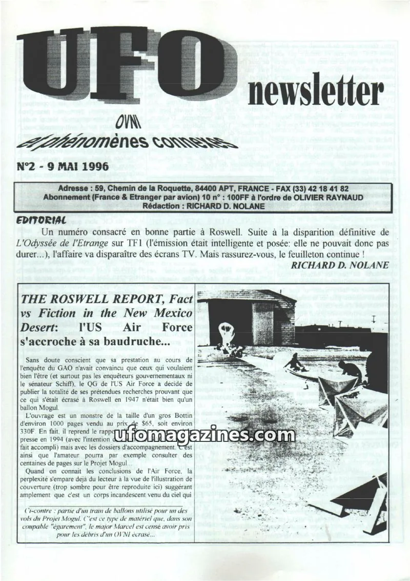 Cover of OVNI issue N°2: UFO newsletter
