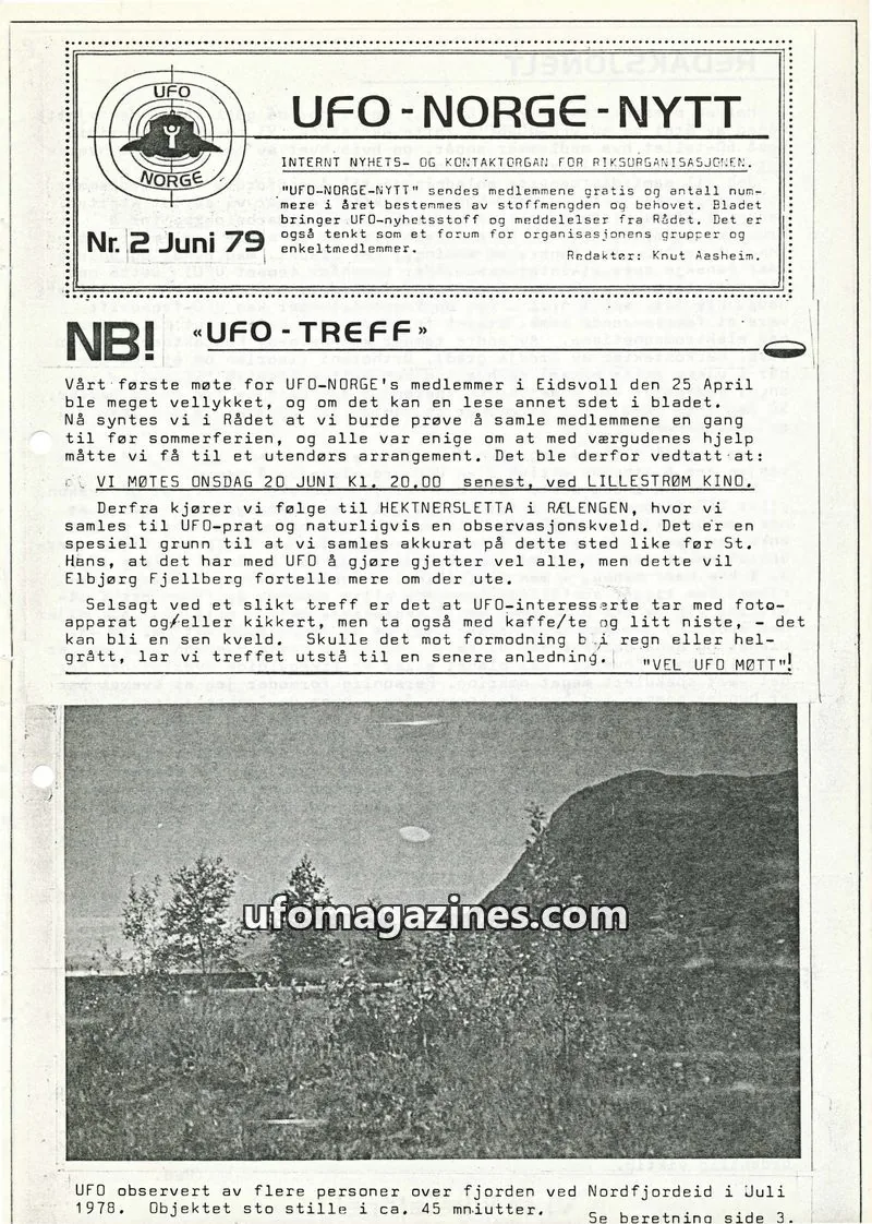 Cover of UFO-Norge Nytt issue 2: UFO-NORGE-NYTT