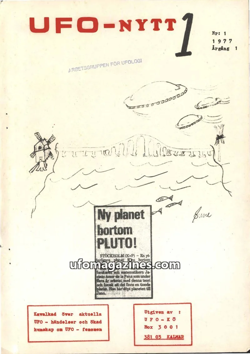 Cover of UFO-Nytt Kalmar-Öland issue 1: UFO-NYTT