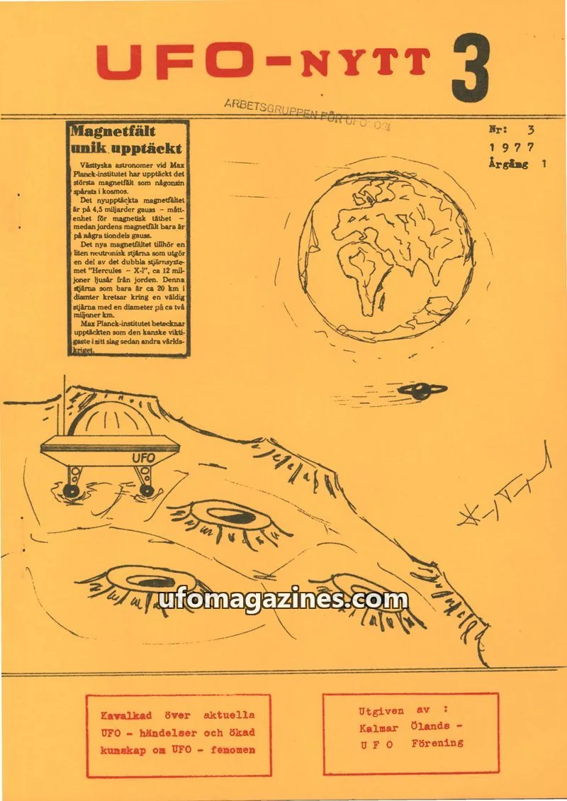 Cover of UFO-Nytt Kalmar-Öland issue 3: UFO-NYTT