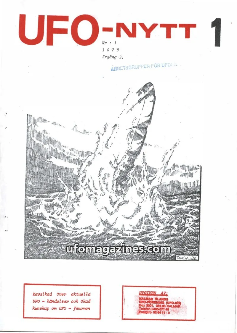 Cover of UFO-Nytt Kalmar-Öland issue 1: UFO-NYTT