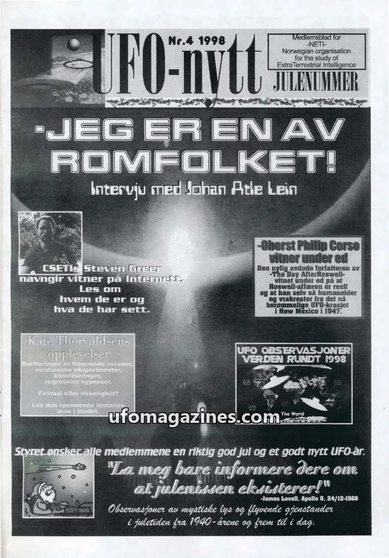Cover of NETI issue Nr.4 1998: UFO-nytt