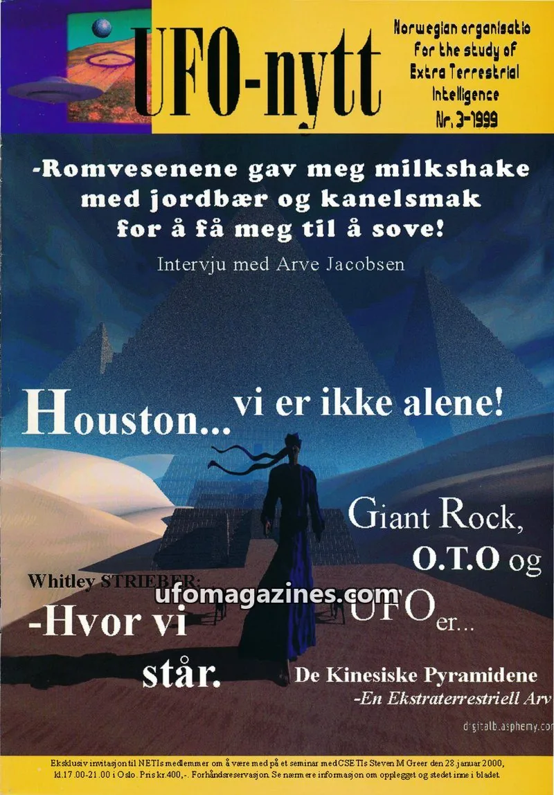 Cover of UFO-Nytt (NETI) issue 3-1999: UFO-nytt