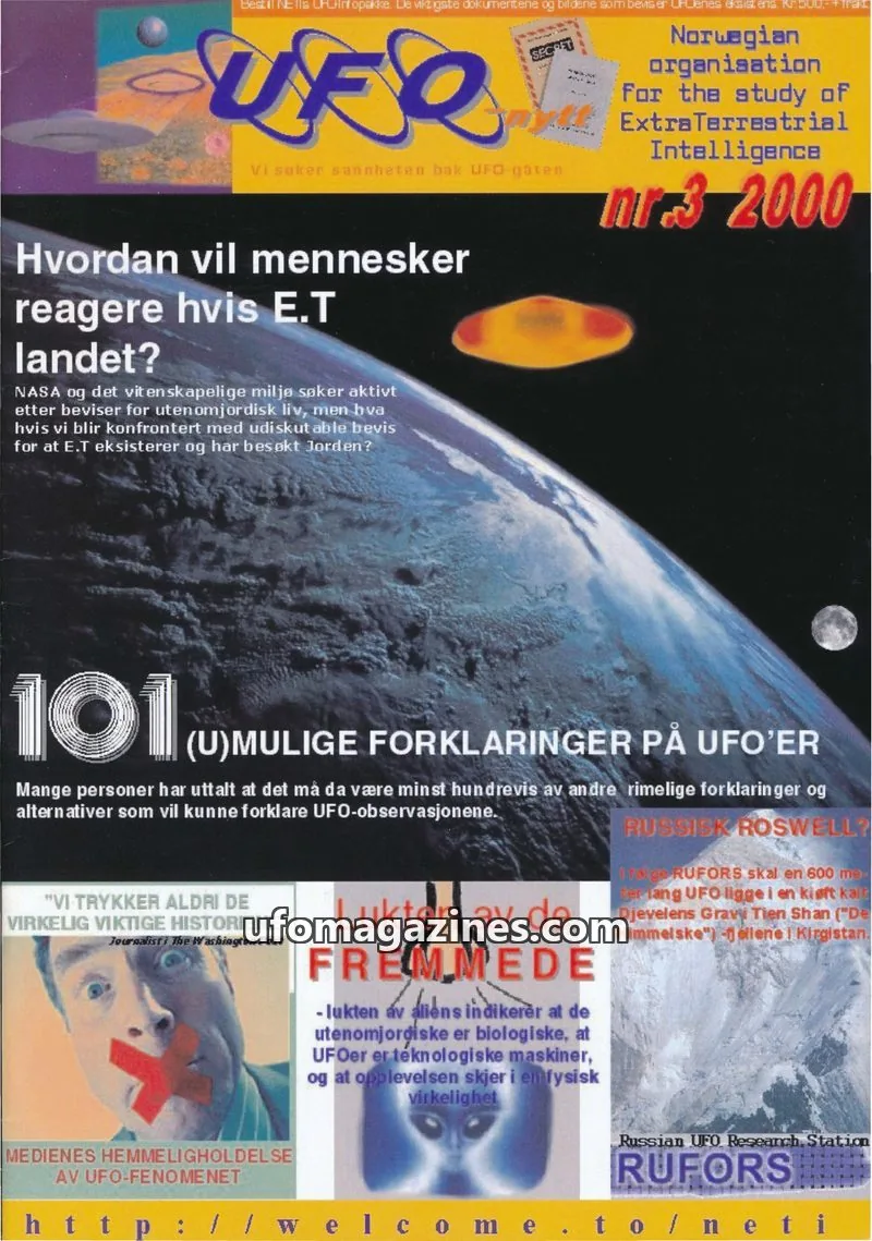 Cover of NETI issue nr.3 2000: UFO-nytt