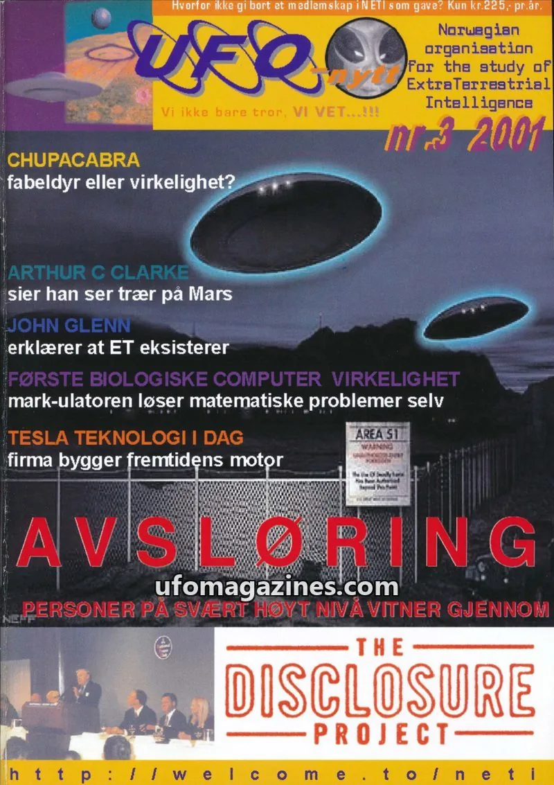 Cover of NETI issue 2001: UFO-nytt